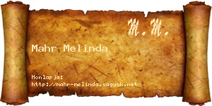 Mahr Melinda névjegykártya