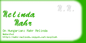 melinda mahr business card